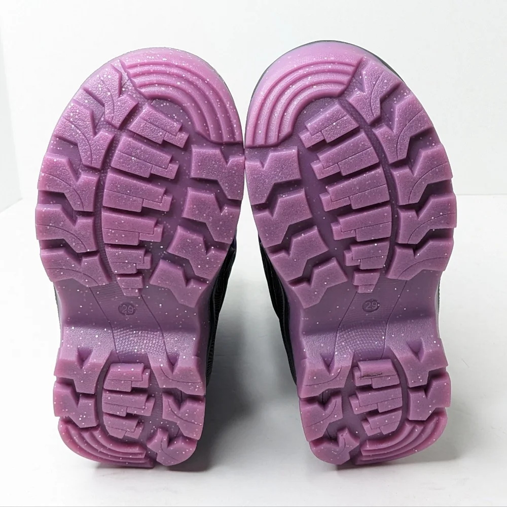 Enkidee Girls Waterproof Snow Boots, Purple/Blue, Little Kids 12